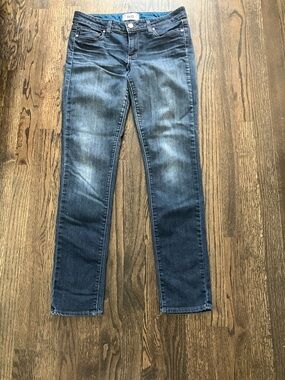 PAIGE Mid Blue Skinny Jeans with Fading